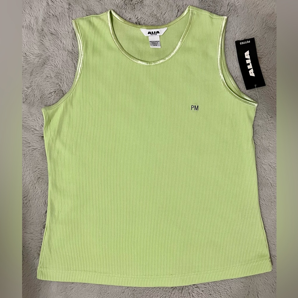 Dressy Ribbed Tank/Shell by ALIA PETITES Sz PM NWT